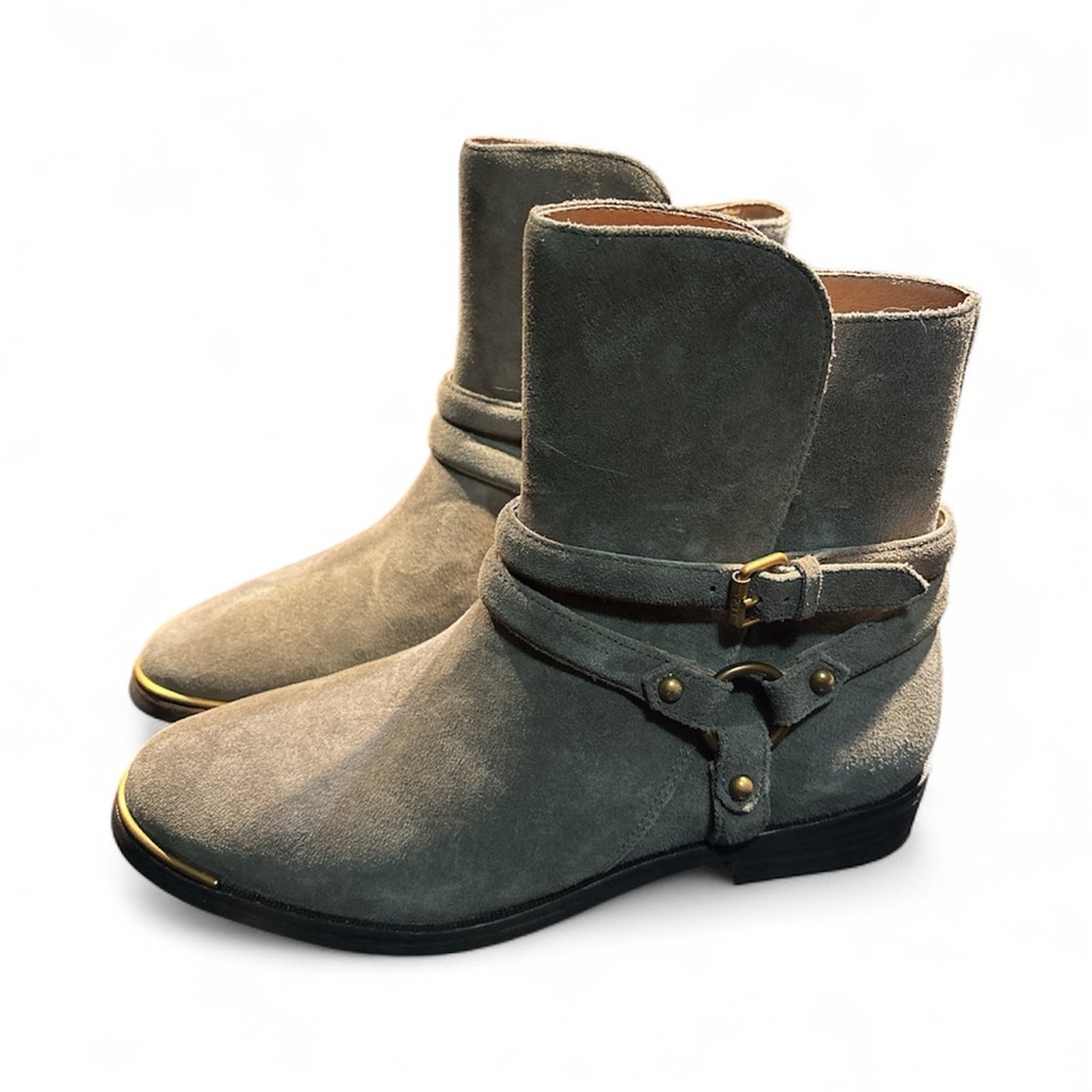 UGG Kelby Gray Ankle Boots with Buckle Design - Picture 2 of 8